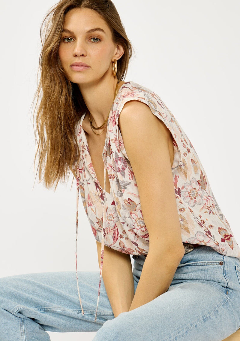 MOONFLOWER BOHO BLOUSE - NATURAL/RUST