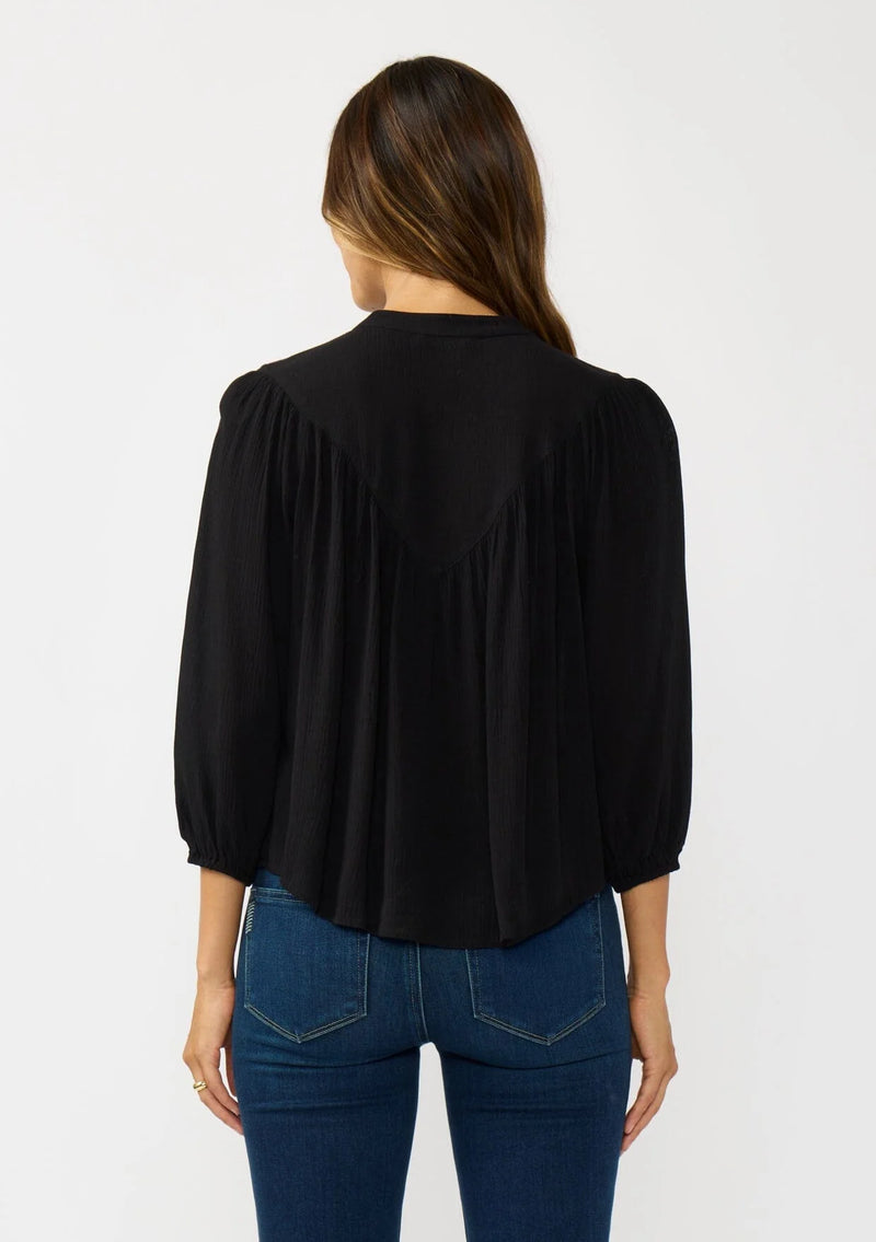 ORLENA CUTOUT BLOUSE - BLACK