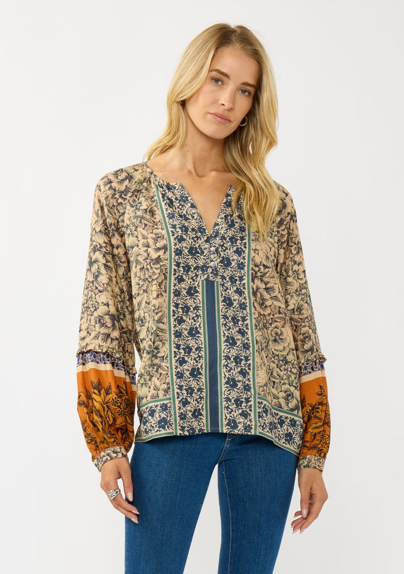 VALLEY MUSE BLOUSE - NATURAL/RUST