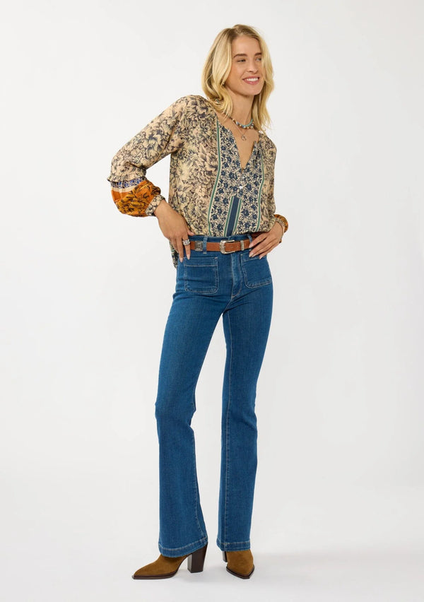 VALLEY MUSE BLOUSE - NATURAL/RUST