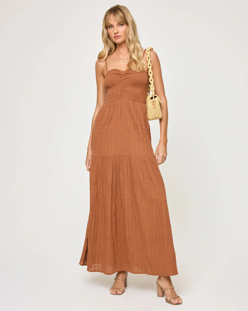 L SPACE MALLORCA DRESS - BROWN SUGAR