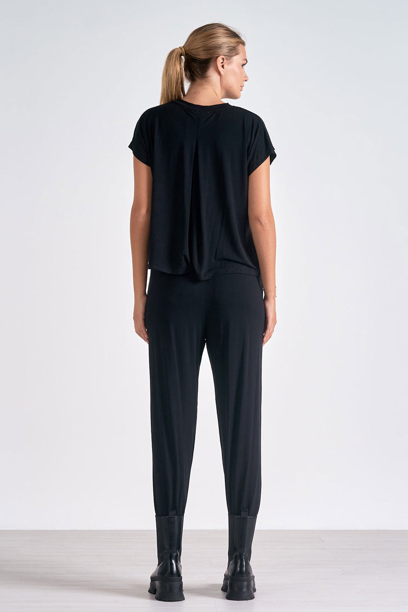 ELAN T-SHIRT JUMPSUIT - BLACK