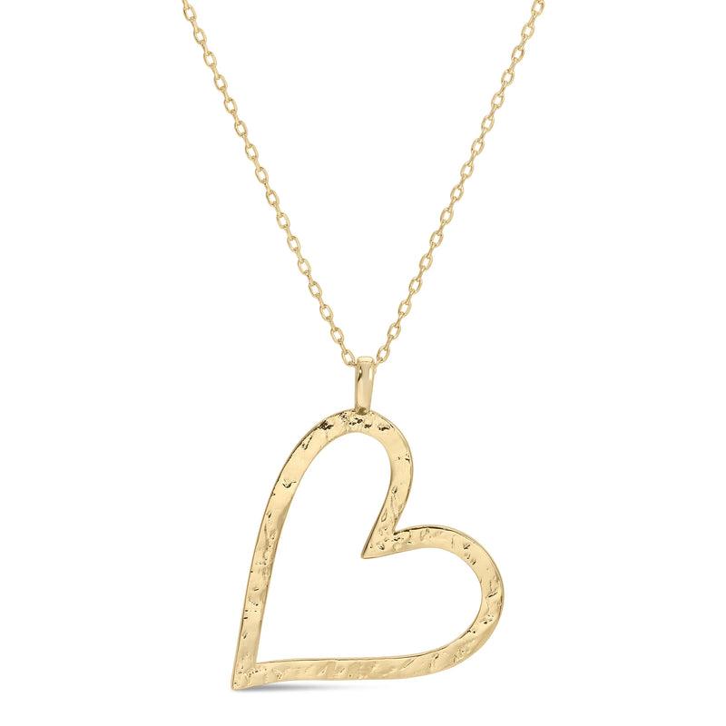 GILDED HEART PENDANT NECKLACE - GOLD