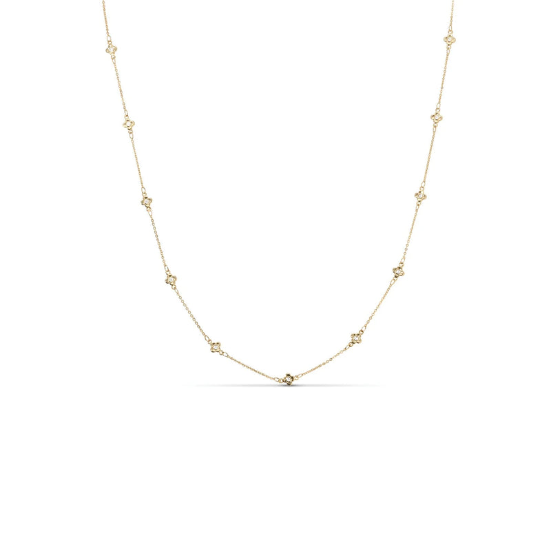 CZ QUATREFOIL 16" NECKLACE - GOLD