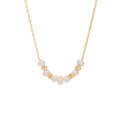 DELICATE PEARL ACCENTED NECKLACE - GOLD