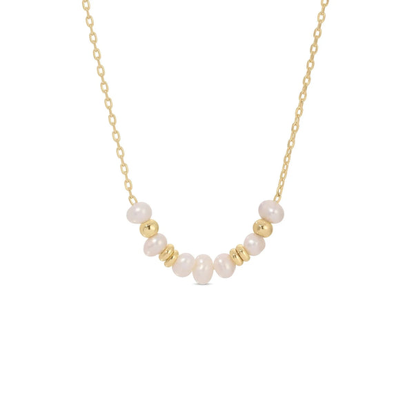 DELICATE PEARL ACCENTED NECKLACE - GOLD