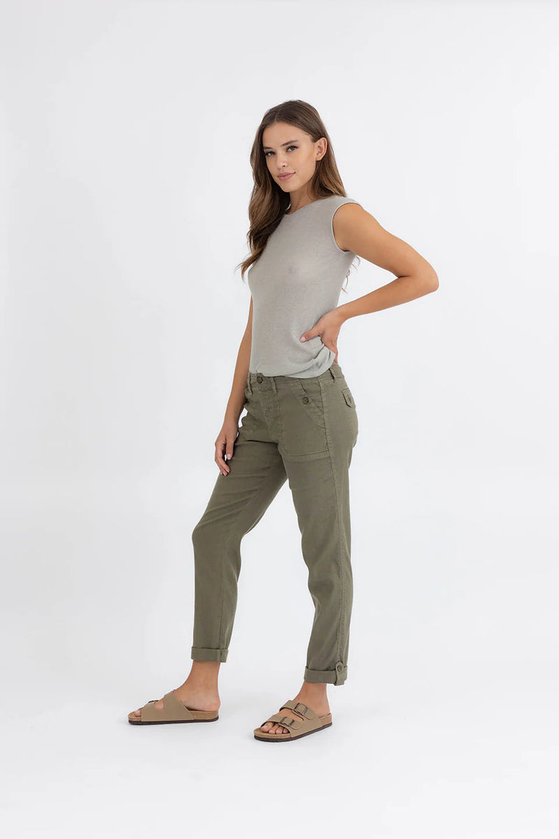 LEVEL 99 DAYLA CARGO PANTS - ALOE