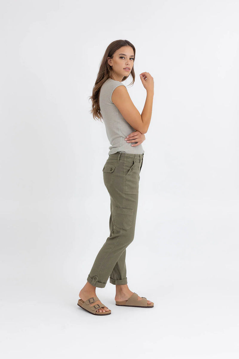 LEVEL 99 DAYLA CARGO PANTS - ALOE