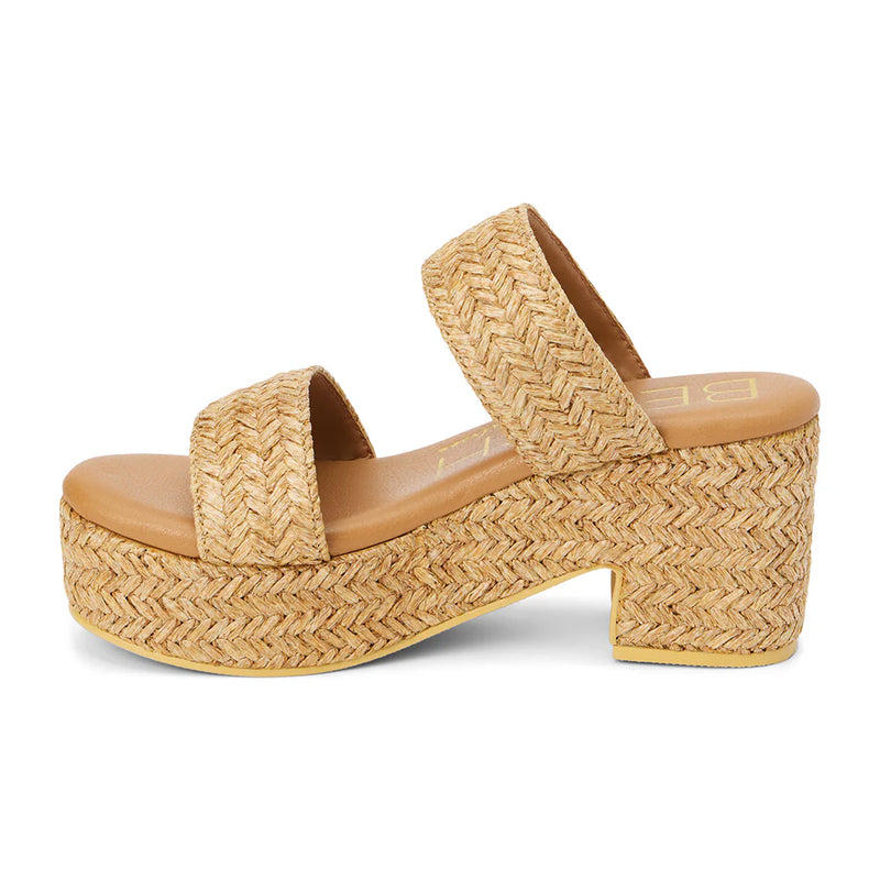 OCEAN AVE PLATFORM SANDAL - CAMEL