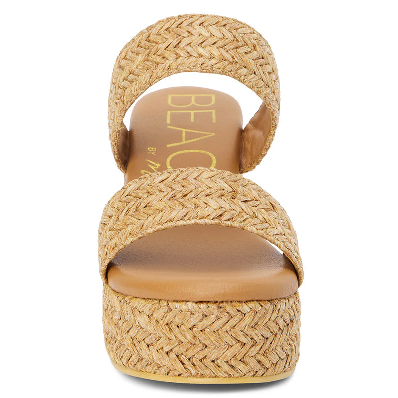 OCEAN AVE PLATFORM SANDAL - CAMEL