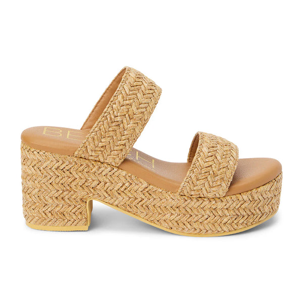 OCEAN AVE PLATFORM SANDAL - CAMEL