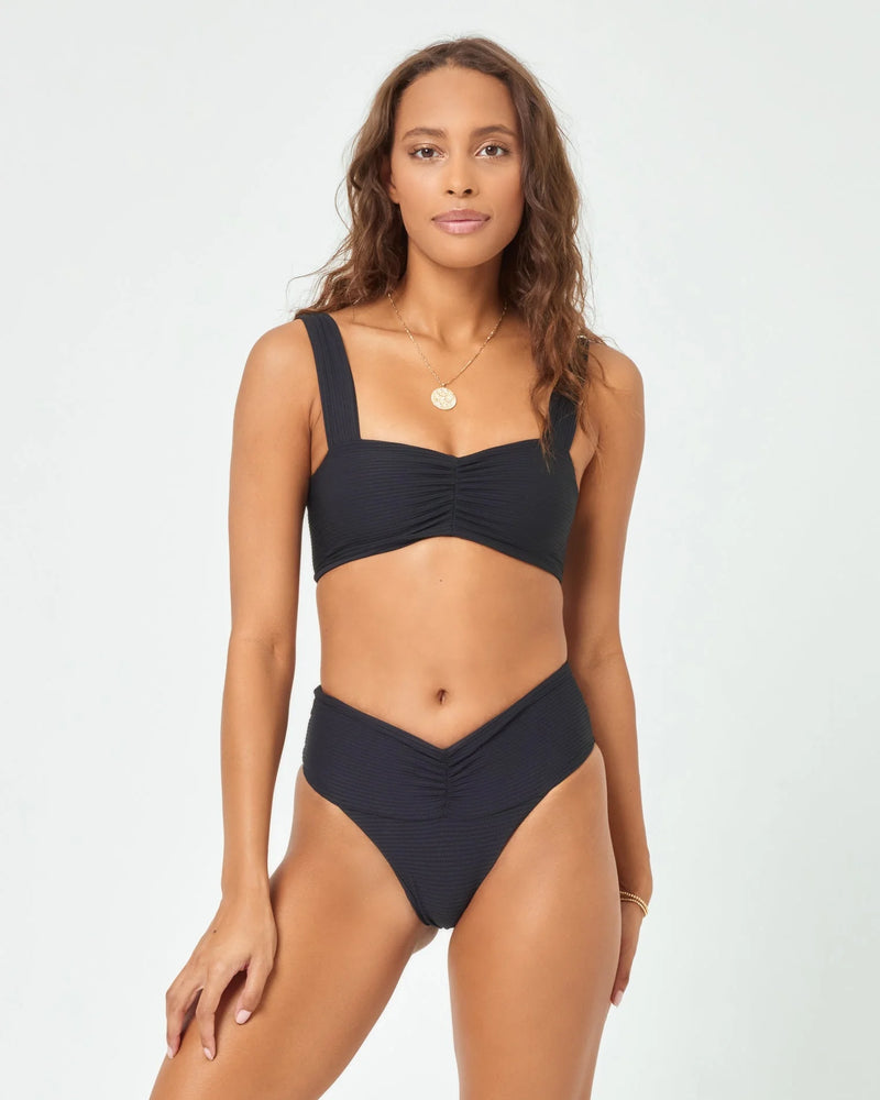 L SPACE BARDOT BIKINI BOTTOM - BLACK
