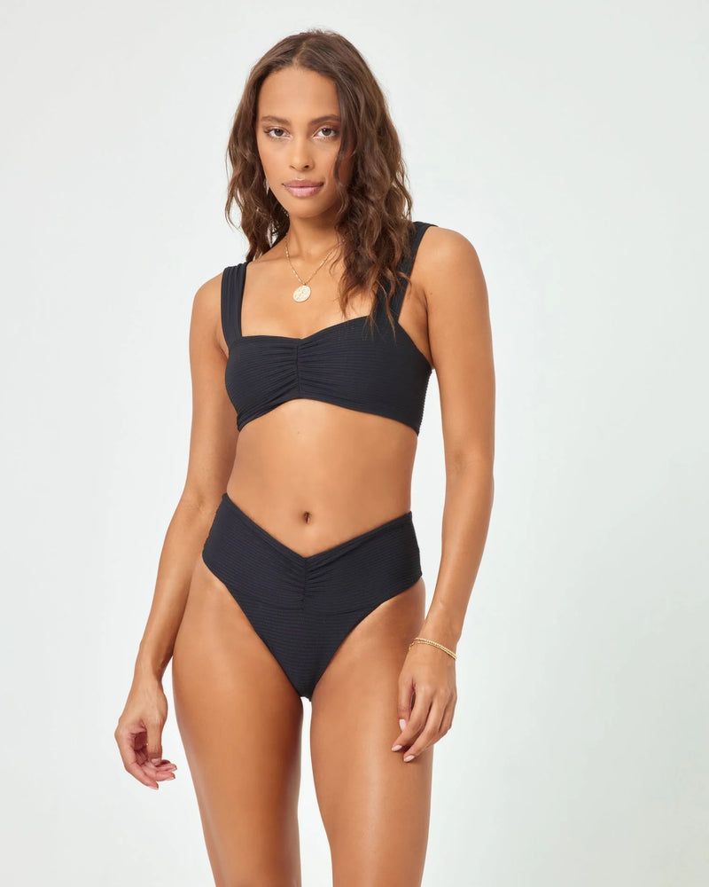 L SPACE BARDOT BIKINI BOTTOM - BLACK