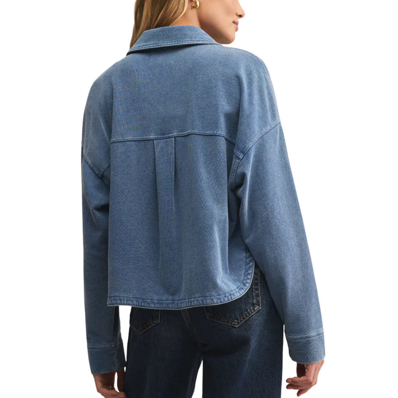 Z SUPPLY ALL DAY CROPPED DENIM JACKET - VINTAGE INDIGO