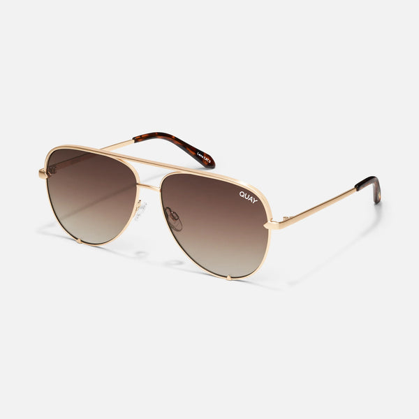 QUAY HIGH KEY - GOLD/BROWN FADE POLARIZED