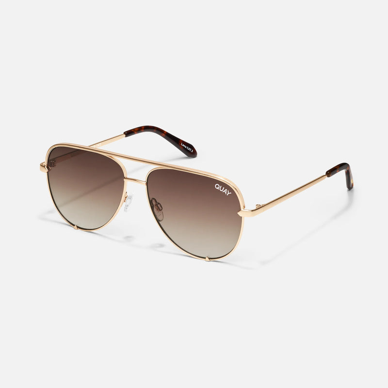 QUAY HIGH KEY MINI - GOLD/BROWN FADE POLARIZED