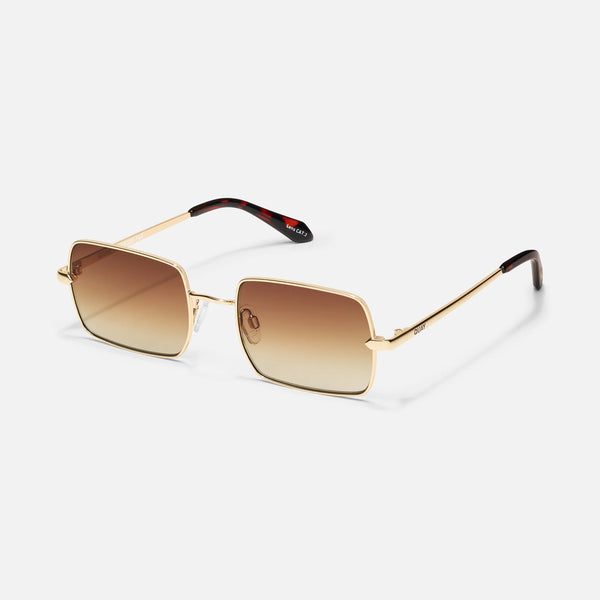 QUAY TTYL SUNGLASSES - GOLD/BROWN