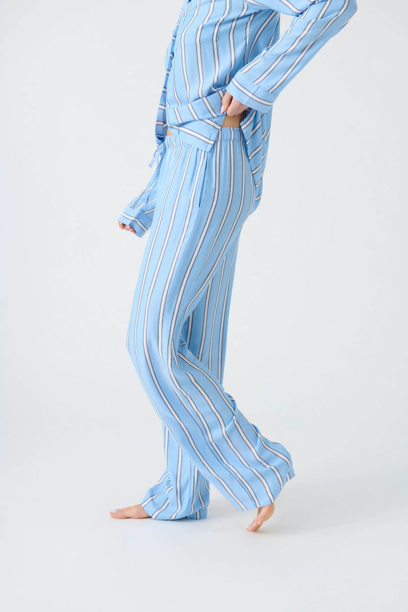 PJ SALVAGE STRIPE HYPE PJ SET - PERIWINKLE