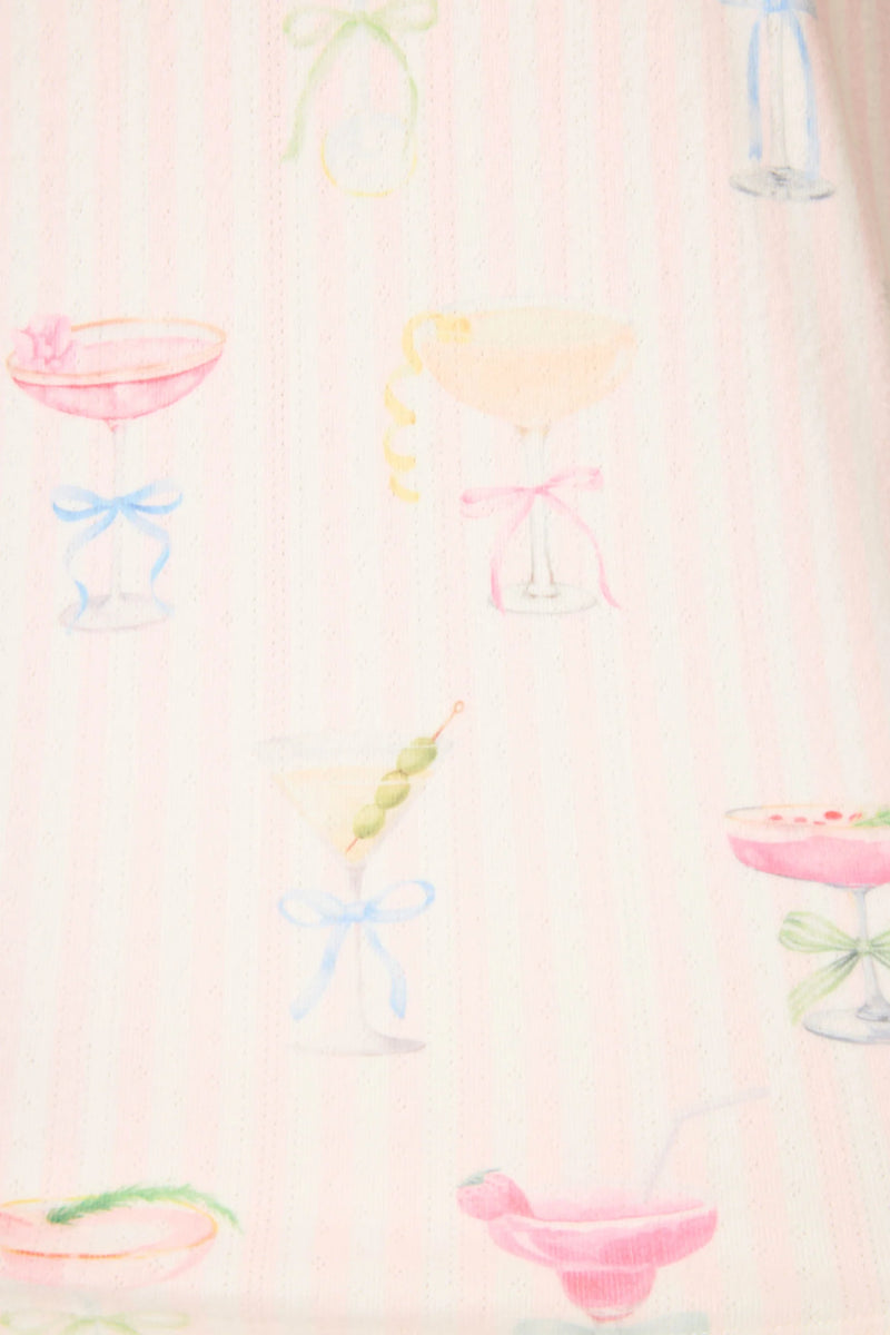 PRETTY PUNCH COCKTAIL OPEN LEG PJ PANTS - BABY PINK