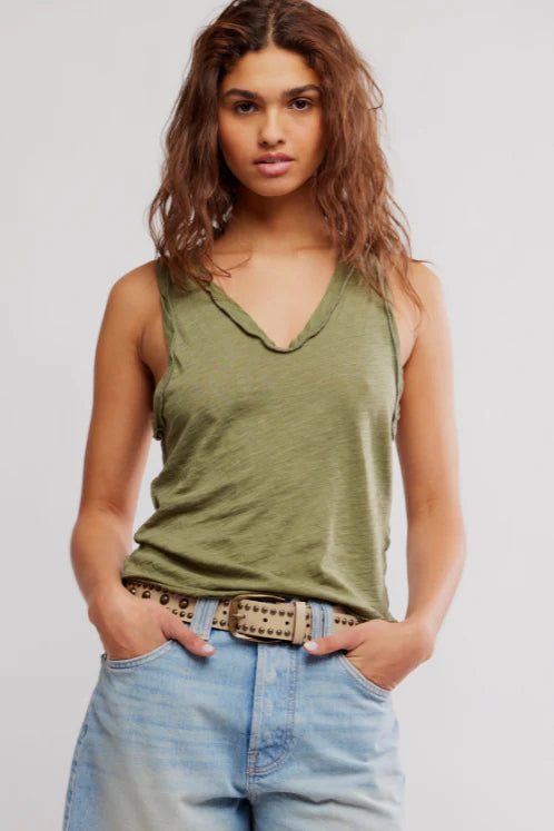 FREE PEOPLE EASY TANK - PEAT MOSS