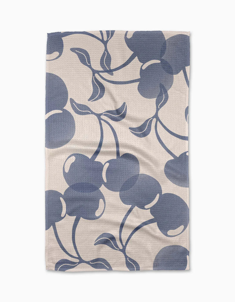 GEOMETRY KITCHEN TEA TOWELS - BLUE CHERRY DREAMS