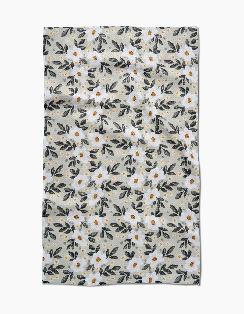 GEOMETRY KITCHEN TEA TOWELS - PAINTED SPRING FLOWERS