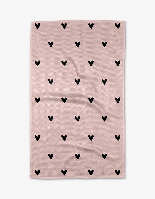 GEOMETRY KITCHEN TEA TOWELS - SWEET HEARTS