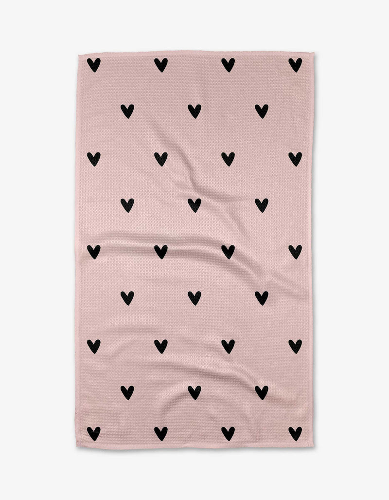 GEOMETRY KITCHEN TEA TOWELS - SWEET HEARTS