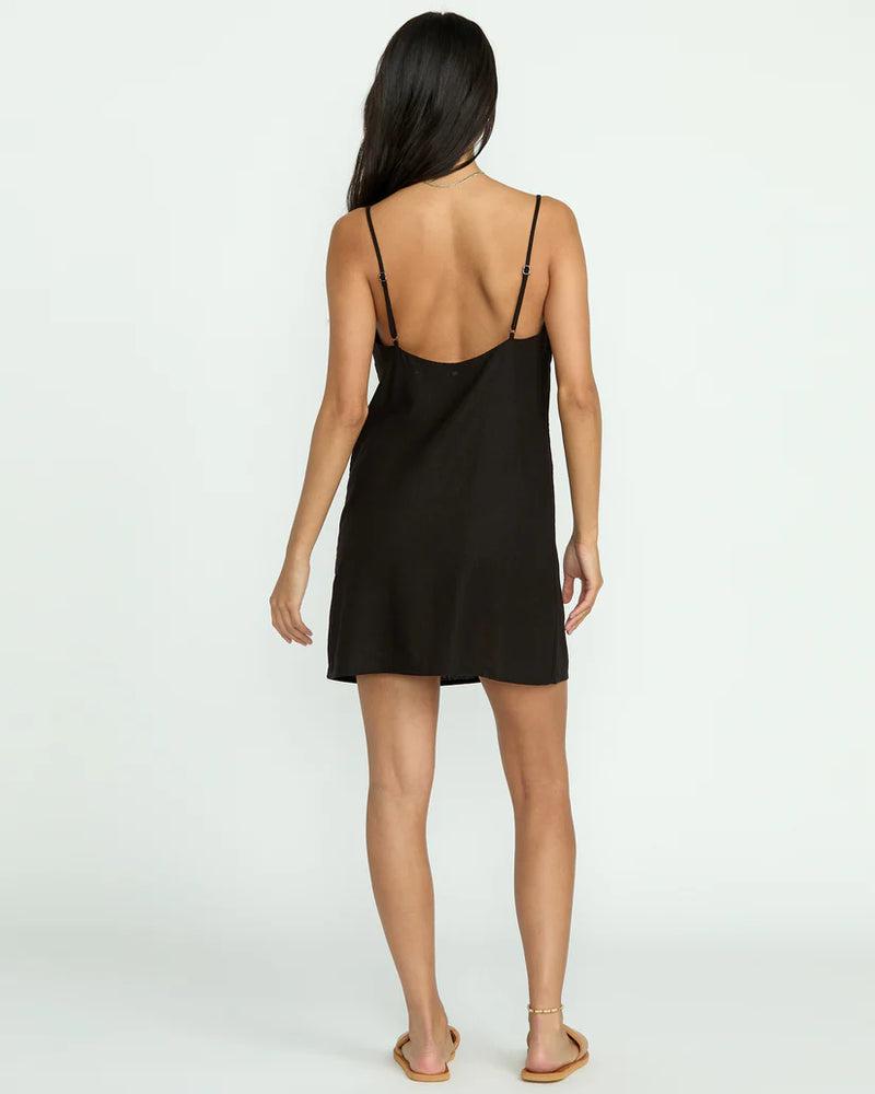 BILLABONG SUMMER LOVE SLIP DRESS - BLACK