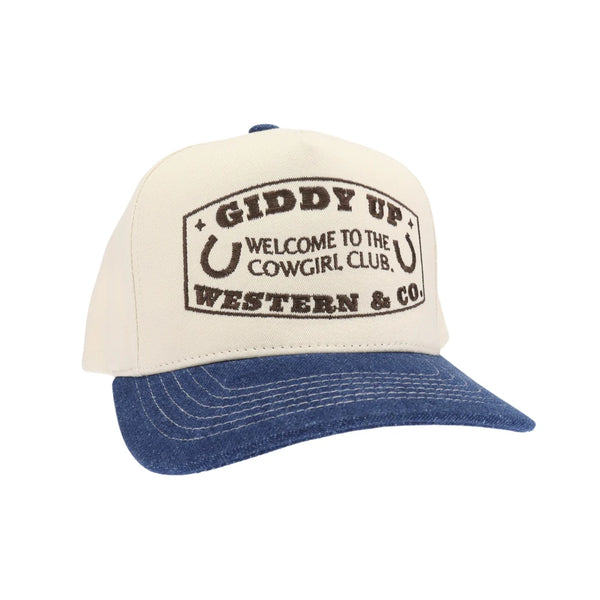 GIDDY UP TRUCKER HAT - DARK DENIM