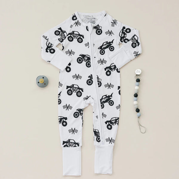 BAMBOO ZIP ROMPER - MONSTER BLAZE