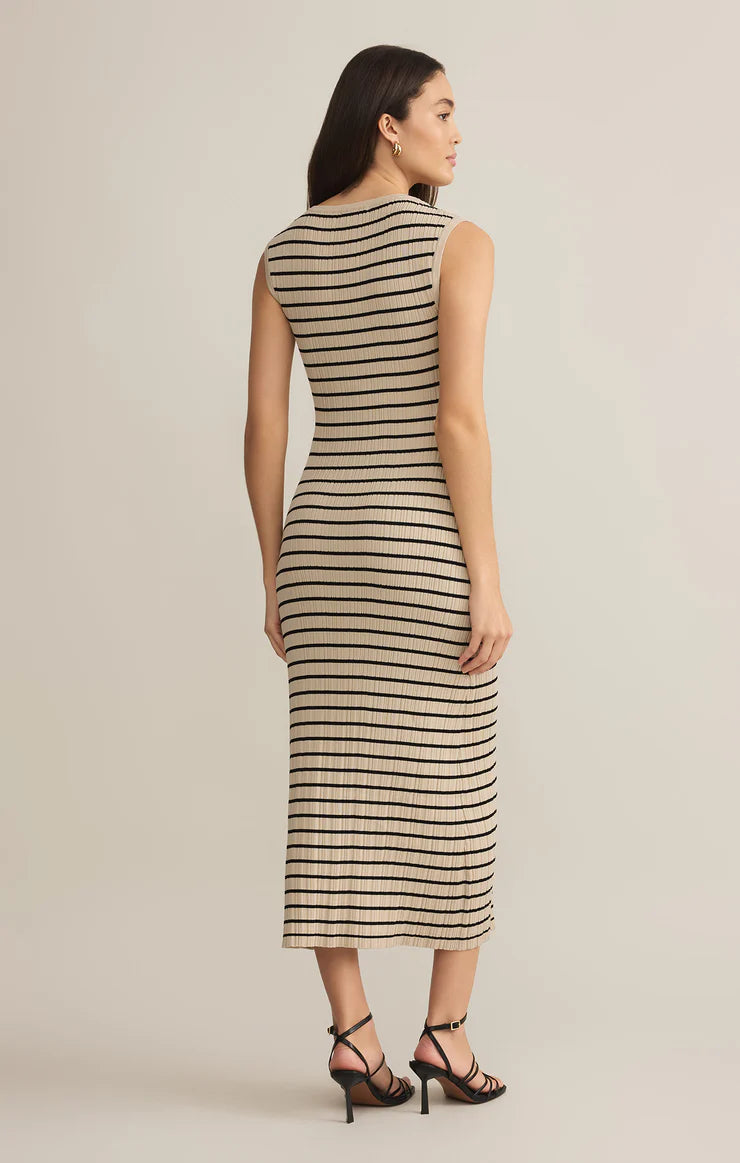 Z SUPPLY GISELLE STRIPE TIB MAXI - SANDSHELL