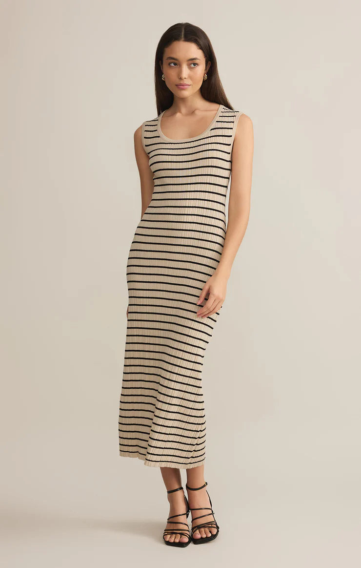 Z SUPPLY GISELLE STRIPE TIB MAXI - SANDSHELL