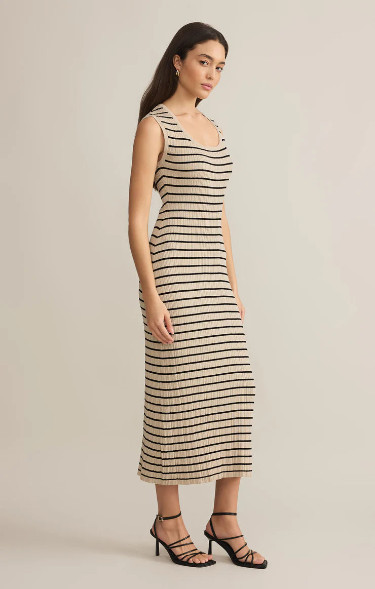 Z SUPPLY GISELLE STRIPE TIB MAXI - SANDSHELL