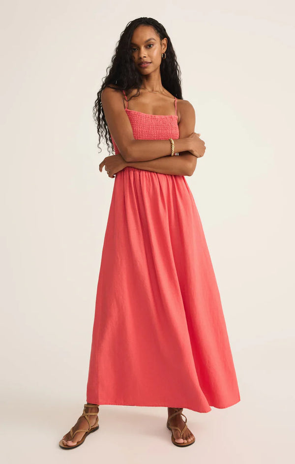 Z SUPPLY BAYSIDE LINEN MAXI DRESS - PERSIMMON
