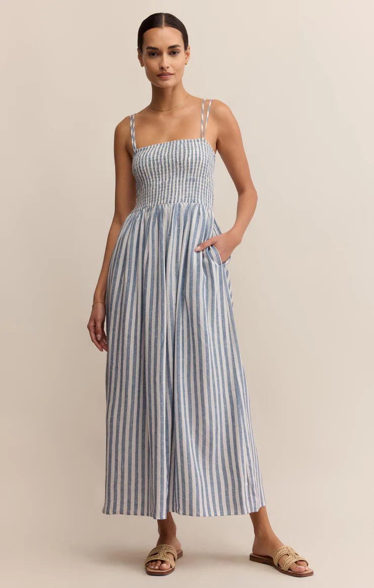 Z SUPPLY NADINE STRIPED MIDI DRESS - BOATHOUSE