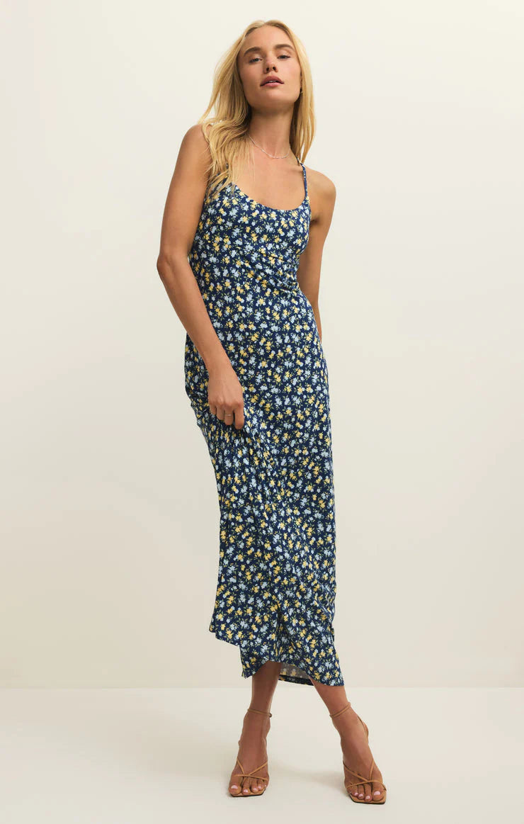 z supply kat printed midi dress Z SUPPLY CHIARA IDRA DITSY MIDI DRESS