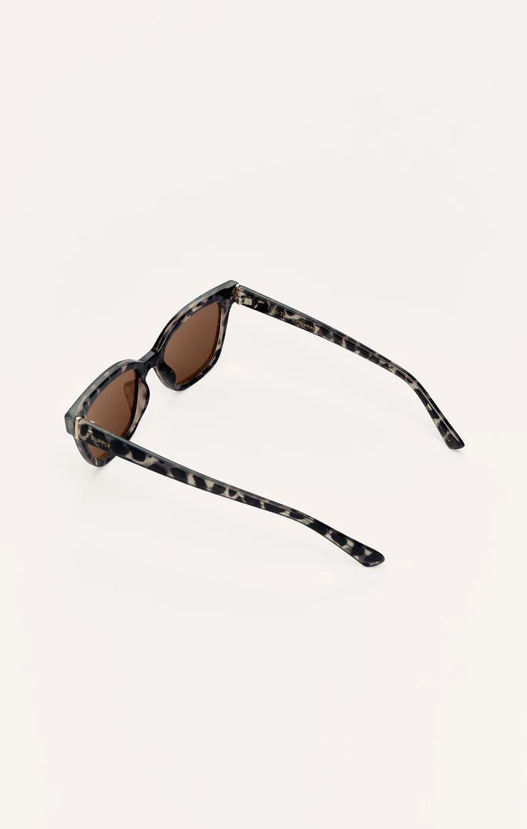 Z SUPPLY HIGH TIDE POLARIZED SUNGLASSES - MARBLED TORT/BRONZE