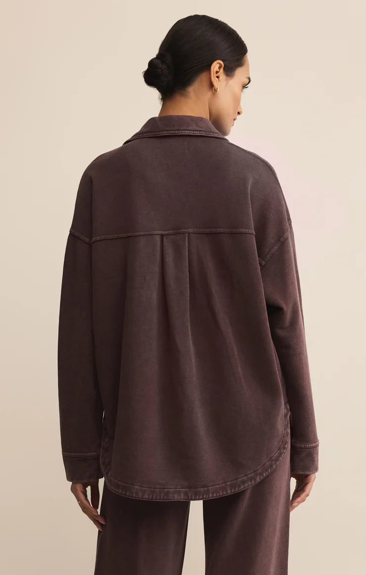 Z SUPPLY ALL DAY KNIT JACKET - CHOCOLATE CHERRY