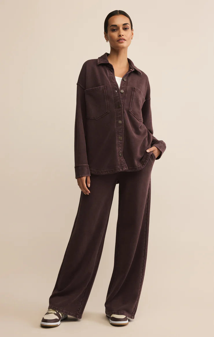 Z SUPPLY ALL DAY KNIT JACKET - CHOCOLATE CHERRY