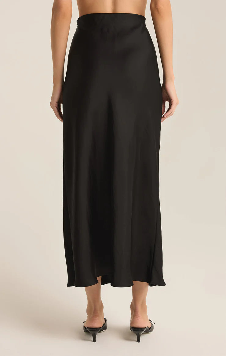 Z SUPPLY EUROPA POLY SHEEN SKIRT - BLACK