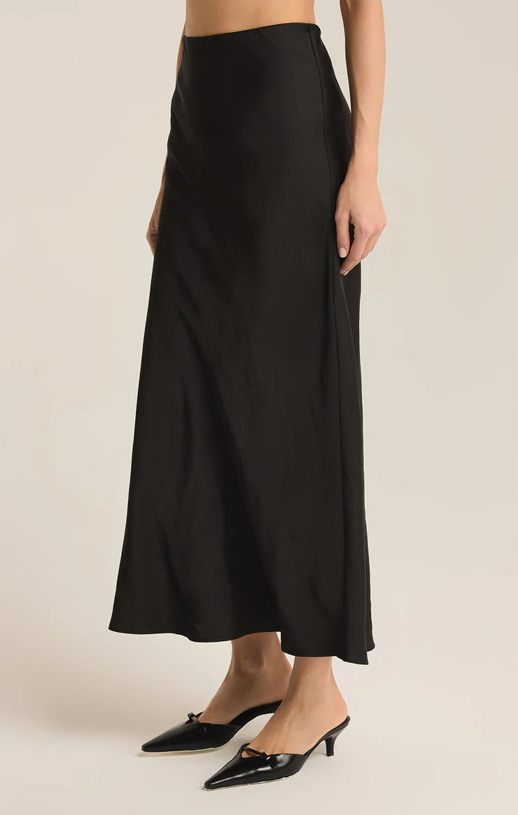 Z SUPPLY EUROPA POLY SHEEN SKIRT - BLACK