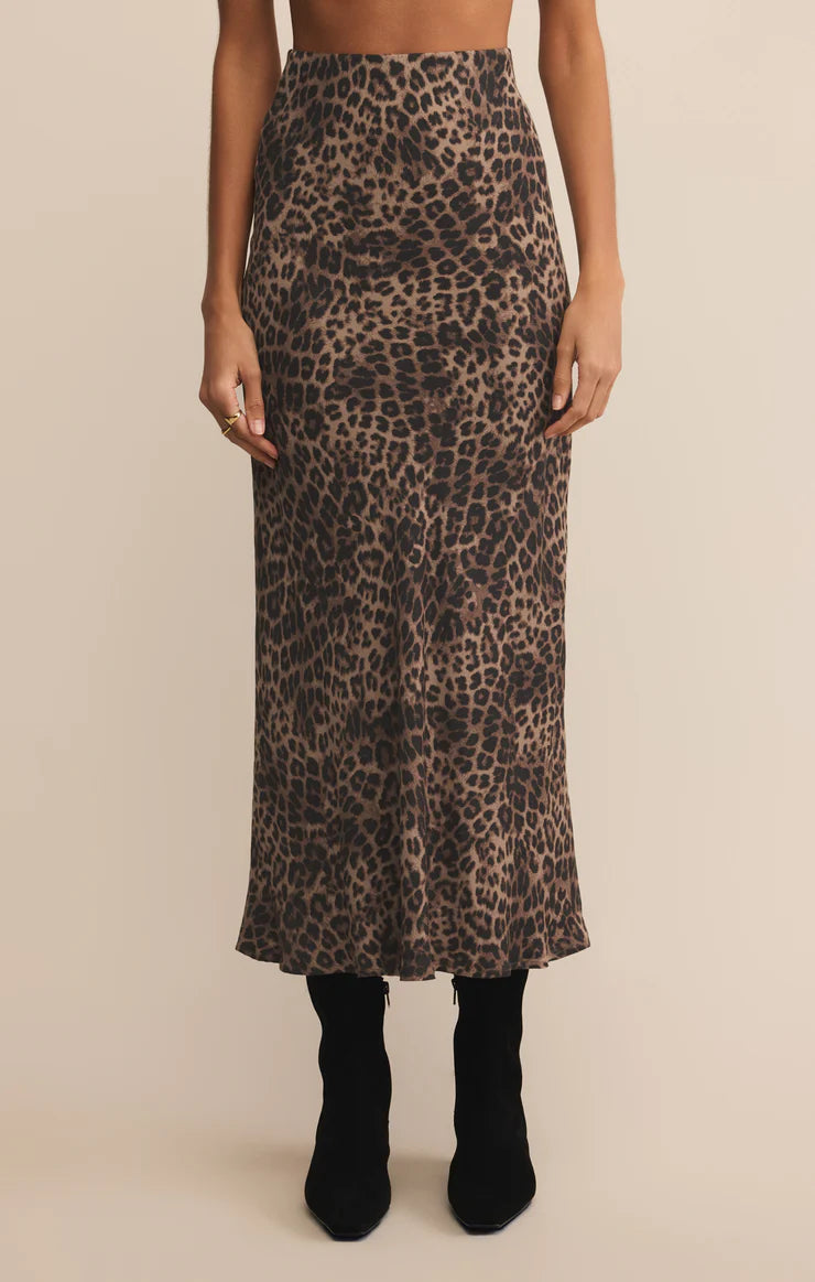 Z SUPPLY IZABEL LEOPARD SKIRT - DESERT TAN