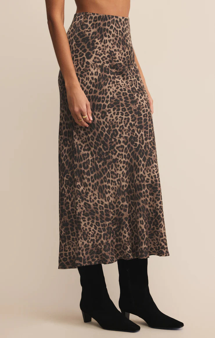 Z SUPPLY IZABEL LEOPARD SKIRT - DESERT TAN