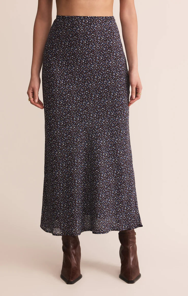 Z SUPPLY YELENA ASPEN FLORAL MAXI SKIRT - JAVA