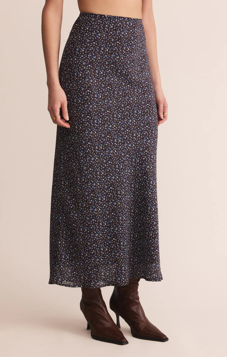 Z SUPPLY YELENA ASPEN FLORAL MAXI SKIRT - JAVA