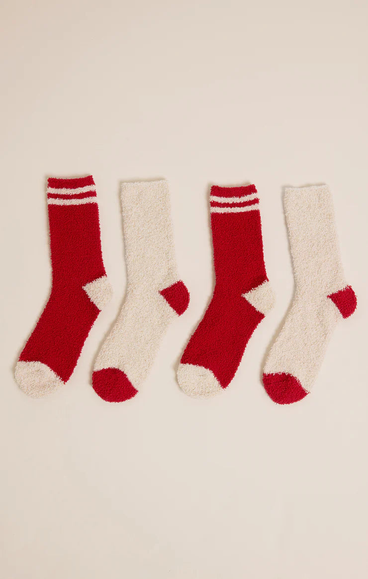 Z SUPPLY 2 PACK APRES SOCKS - HAUTE RED