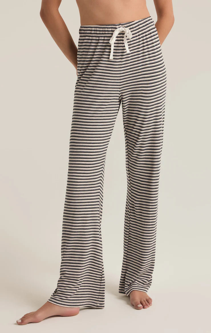 Z SUPPLY LOUNGER STRIPE RIB PANT - LT OATMEAL HEATHER