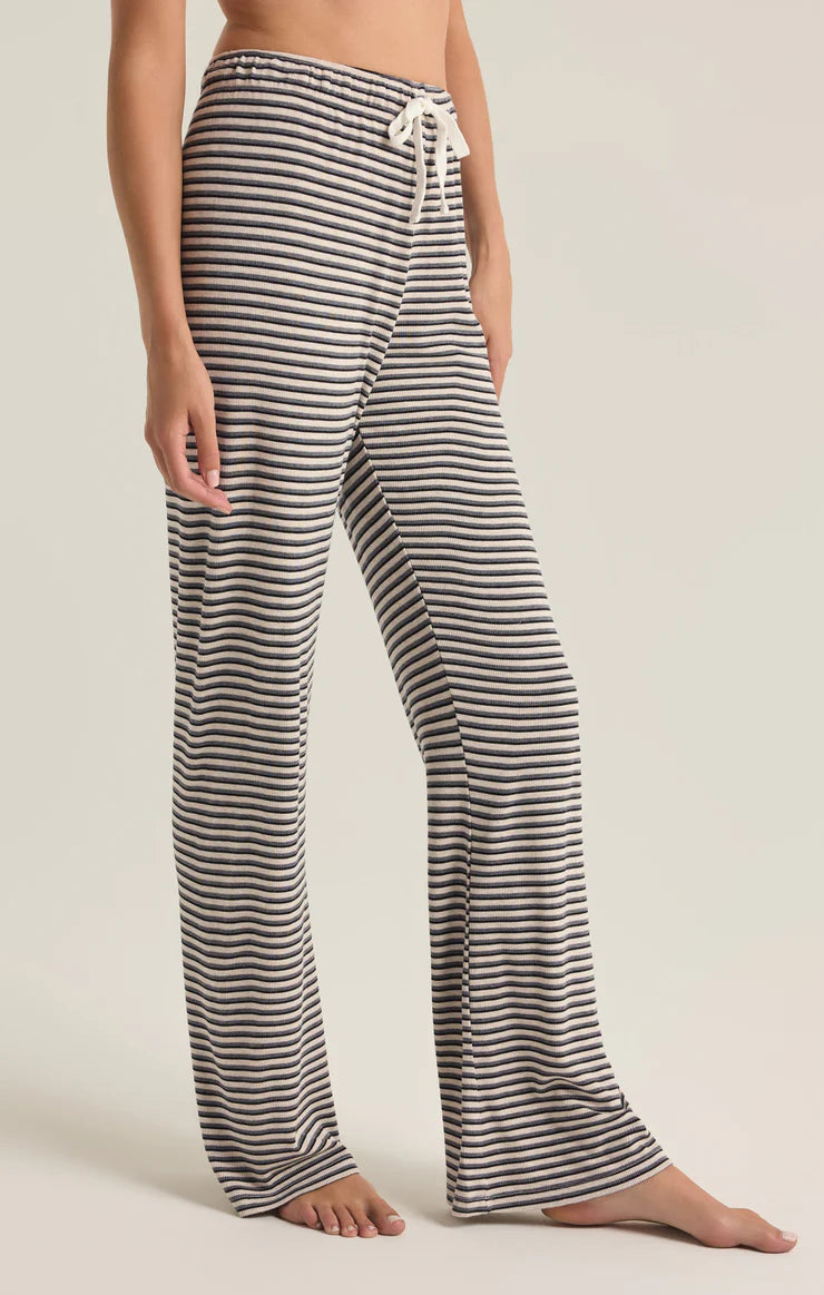 Z SUPPLY LOUNGER STRIPE RIB PANT - LT OATMEAL HEATHER