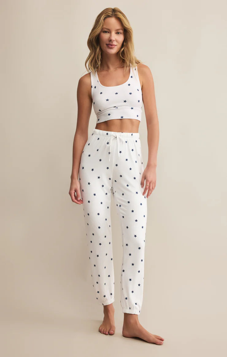 Z SUPPLY CLASSIC MINI STARS JOGGER - WHITE